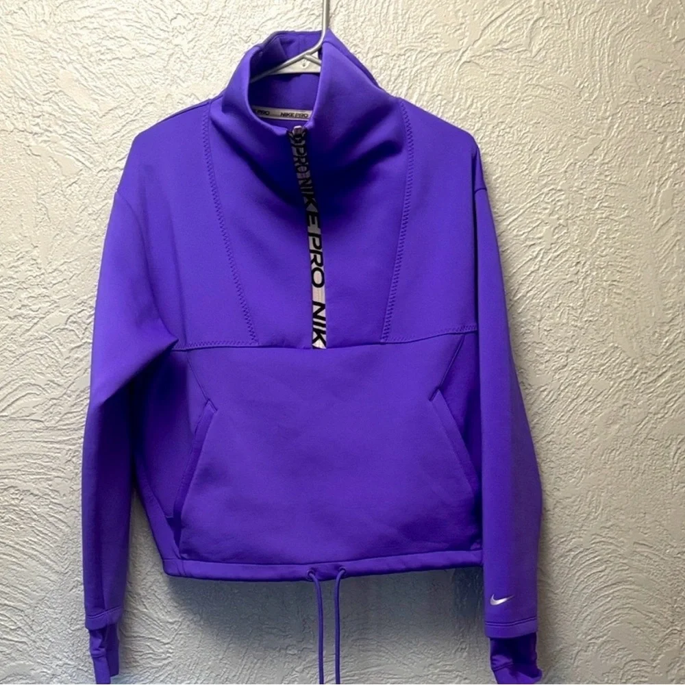 Nike Women's Purple High-Neck Sweatshirt - Picture 4 of 7